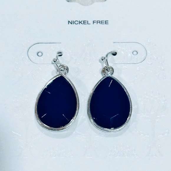 Target Navy Teardrop Earrings NWT - Picture 1 of 2